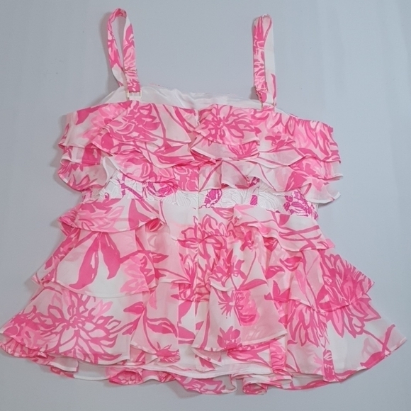 NWT Lilly Pulitzer Ruffled Tier Olive Top - Picture 6 of 10